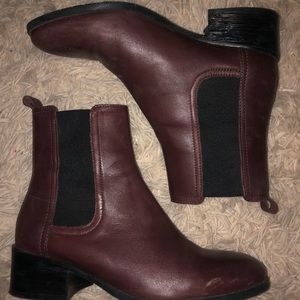 Leather Maroon Chelsea Boots